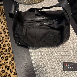 Gucci Black GG Logo shoulder bag